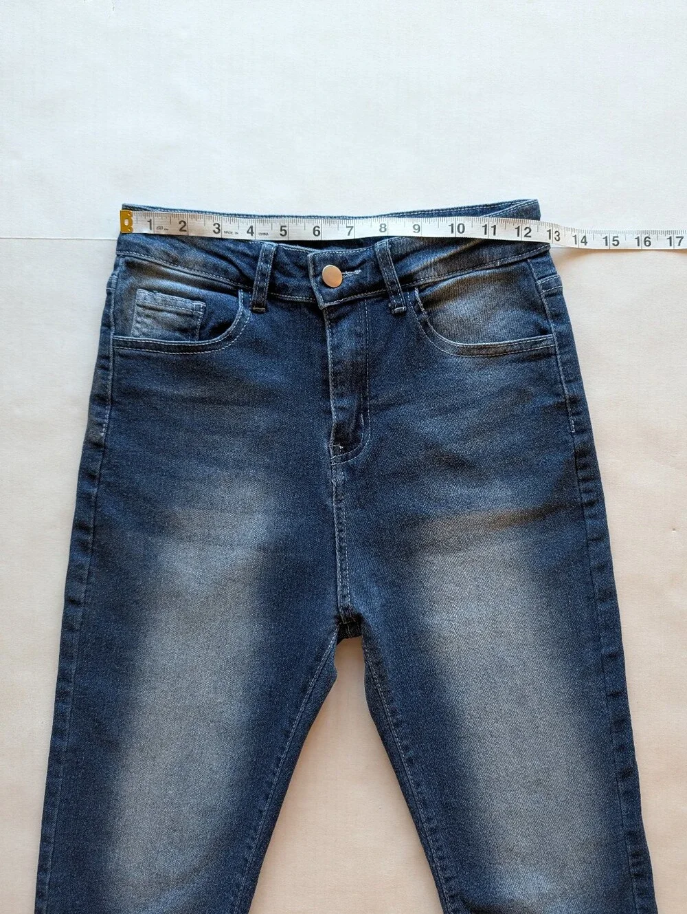 Y2K High Waisted Embroidered Wing Pocket Pedal Pushers Jorts SMALL Blue